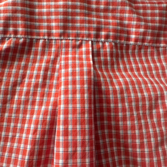 Chaps Easy Care Dress Button Down Shirt red and white plaid Boys size 5 logo - Picture 3 of 8